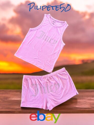 Juicy Couture Sleepwear 2pc Set JC959SP Size XL~ Pink With Rhinestones NWT~SEXY!