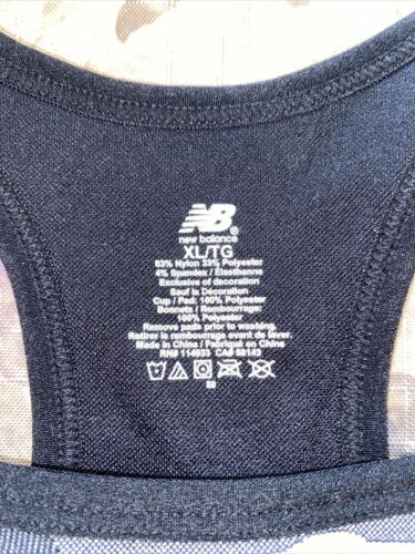 New Balance Medium Impact Sports Bra Style 116718 Black Camouflage Size XL NEW