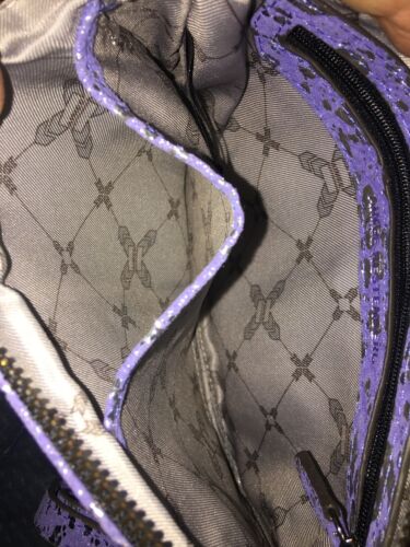 AIMEE KESTENBERG Melville Pouch Wristlet Blue Silver Snake AK Leather Retail$78