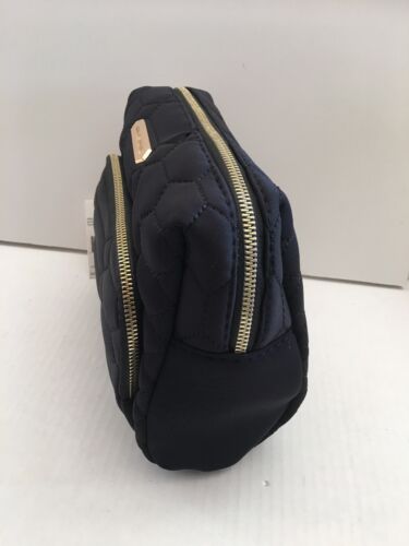 AIMEE KESTENBERG LARGE ISABELA BLACK DIAMOND PYTHON QUILTED GOLD ZIPPER