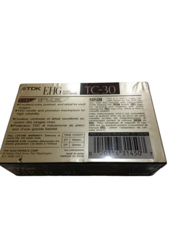 TDK VHSC EHG TC-30 Extra High Grade Camcorder Tape Sound and Color