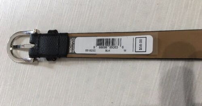 MICHAEL KORS BELT BLACK WITH LARGE SILVER TONE STUDS MK LOGO STUD MK STYLE!!