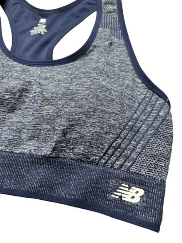 New Balance Medium Impact Sports Bra Style #112002 Blue/Silver Plus Size 2X~REAR