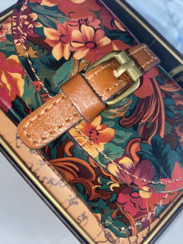 New PATRICIA NASH Mini Torri Card Key Case A029418 Rustic Nature Leather CUTE!!!