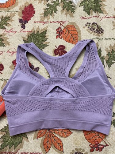 New Balance Sports Bra Cashmere Lilac Style 7454 Removable Cups Size XLarge