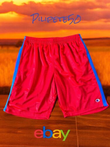 Champion Basketball Shorts Mens~Size Small Red Mesh~Blue Stripes~ Gym NEW