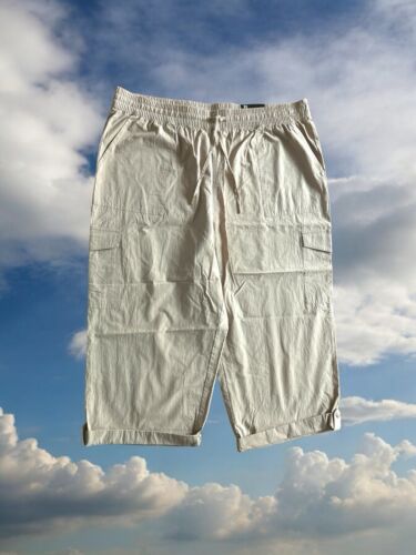 JONES NEW YORK Signature Beige~Roll Tab Cargo Capri~High Rise Cotton~XL MSRP $89