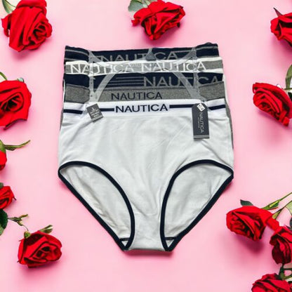 NAUTICA INTIMATES NT8680 PANTIES-5PCK SUPER SOFT HIGH WAIST BRIEF GREAT FIT-XL