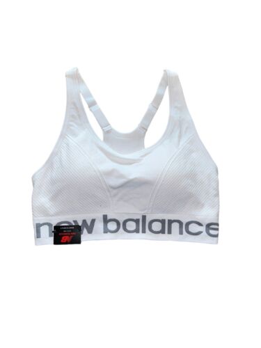 NEW BALANCE Medium Impact Sports Bra Style R000300~ Size XL~WHITE~ EXCELLENT FIT