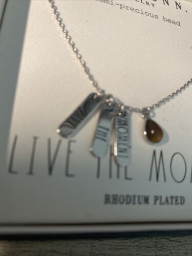 Rae Dunn 18” Rhodium Plated LIVE THE MOMENT. Necklace BNIB~ CLASSY & UNIQUE!￼
