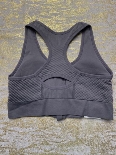 NEW BALANCE Medium Impact Sports Bra Style  111155 GRAY FRONT ZIPPER LARGE CUTE!