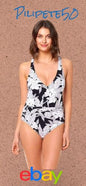 BLEU ROD BEATTIE Women’s One piece Swimsuit with PLUNGE V-NECK, WIDE STRAPS NEW