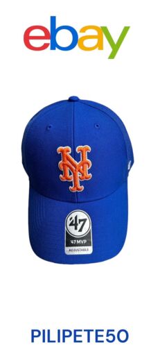 '47 New York Mets Clean Up Home Royal Blue Adjustable Strap Hat Dad Cap~NEW YORK
