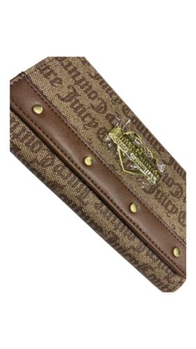 JUICY COUTURE GLAM ELONGATED FLAP WALLET~CLUTCH CHESTNUT CHINO LOGO~JUST FOR YOU