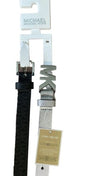 Michael Kors belts 2 For 1 Black MK Logo And Metallic Silver Buckles Silver