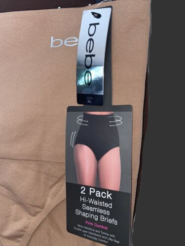 bebe Women’s 2 Pack High-Waisted Microfiber Shaping Briefs~Multicolor~ALL SIZES!