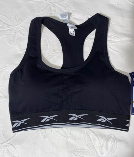 Reebok Stellar Seamles Bra Black/ Gray Extra Large Retail $40 NEW