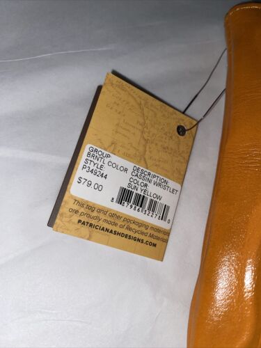 Patricia Nash CASSINI Leather Wristlet TOOLED ~ SUN YELLOW ~P349244 ~ REAR FIND!