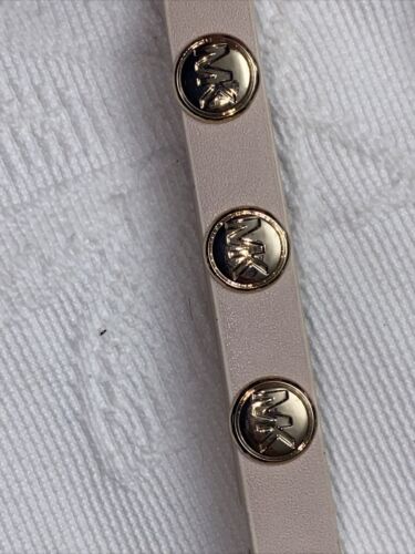 MICHAEL KORS Fanny Pack Ivory & Pink Belt i MK Logo Gold Chain CLASSIC STYLE!!