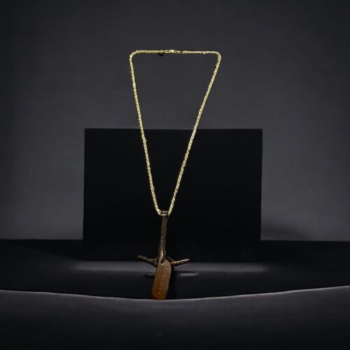 MATTEO 20" Italian Sterling Silver 925 Gold Plated Men Rope Chain~Lobster Clasp
