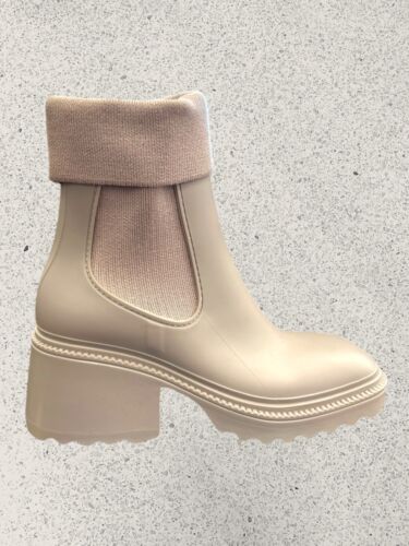 Circus By Sam Edelman~Kala Square Toe Women's Beige Boots 9M~Folded Cuff~UNIQUE!