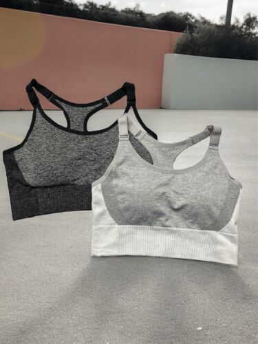 Layer8~2 Pack Sports Bra ~Medium Support ~Q-Wick Dry~Racerback~ Sze. Large~NEW