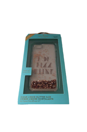 Kate Spade New York Liquid Glitter CaseiPhone 8 &7-Pop Fizz Clink Rose Gold NEW