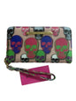 Betsey Johnson Zip Around Wristlet Wallet SKULLS~Multicolor ~HALLOWEEN~ UNIQUE!