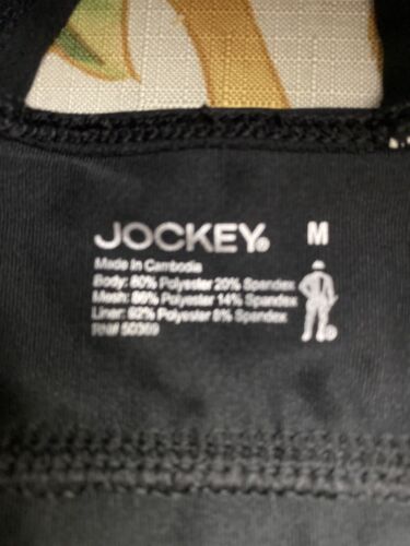 JOCKEY WOMEN'S HIGH IMPACT MESH BACK ZIP FRONT SPORTS BRA BLACK MEDIUM