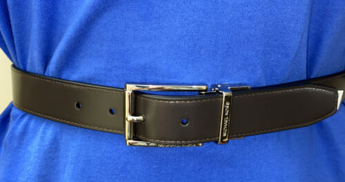 MICHAEL KORS BELT REVERSIBLE MENS DRESS BELT BLACK TO BROWN WITH SILVER BUCKLE!