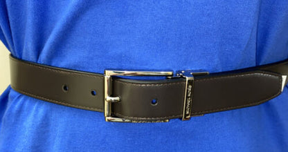 MICHAEL KORS BELT REVERSIBLE MENS DRESS BELT BLACK TO BROWN WITH SILVER BUCKLE!