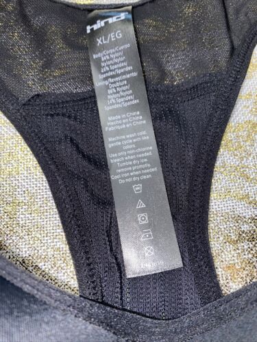 Hind Women's Racerback Sports Bra Size XLARGE Black Athletic Workout Fitness