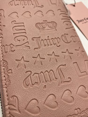 JUICY COUTURE WALLET ORGANIZER- CLUTCH EMBOSSED LOGO-FRONT ZIP & ZIP AROUND CUTE