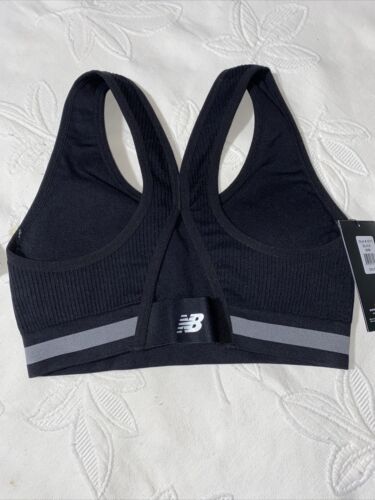 New Balance Medium Impact Sports Bra Style 2013 Gray/Black Size M/M NEW
