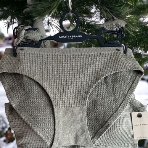 LUCKY BRAND~TWO PIECES SET GRAY BRA & BIKINI PANTY~STYLE LVD14840~ L ~UNIQUE!!