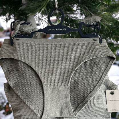 LUCKY BRAND~TWO PIECES SET GRAY BRA & BIKINI PANTY~STYLE LVD14840~ L ~UNIQUE!!