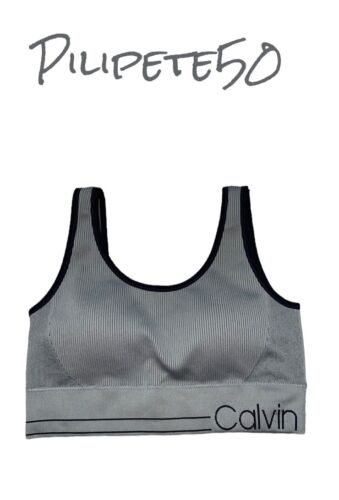 Calvin Klein Performance Low Impact Logo Band Women Sports Bra L Retail $39.50