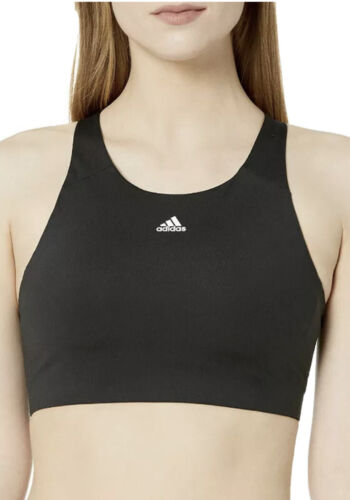 Adidas Black Solid Racerback Ultimate Alpha Sport Bra Women’s XLARGE RETAIL $50