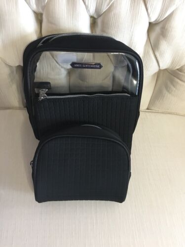 Aimee Kestenberg LANA  3-Piece Set  BLACK Woven Cosmetic Bag Retail $30 NEW