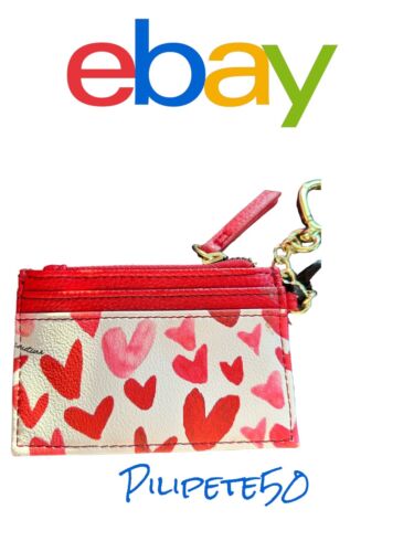 Juicy Couture WTRColor Heart White Valentines CC~Card Case~Key Chain~Coin Wallet