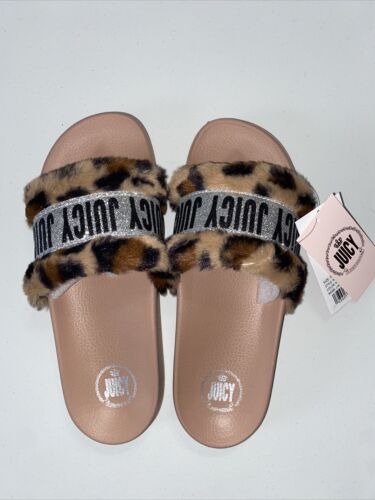 Juicy Couture Womens J-Wake Faux Fur Slip-On Slide Slippers Shoes ~SUPER SEXY!!!