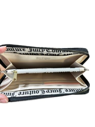 JUICY COUTURE WALLET ORGANIZER- CLUTCH EMBOSSED LOGO-GOLD STUDS & ZIP AROUND