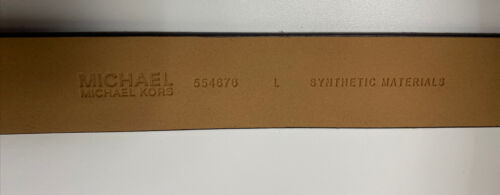 Michael Kors Belt Vanilla Mini Printed MK Logo Gold Buckle (Skinny) size Large