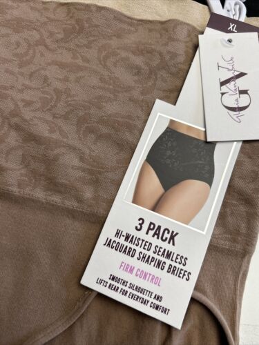 Gloria Vanderbilt 3 Pack High Waisted Seamless Jacquard Shaping Briefs XL~GREAT!