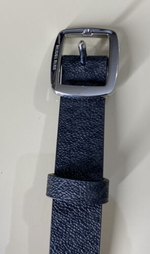 MICHAEL KORS BELT BLACK MINI MK PRINTED LOGO SILVER BUCKLE "SKINNY" "SO NICE"