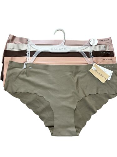 DANSKIN~ INTIMATES 5 Pack~Multicolor~No Show Panties LARGE ~ Style DS3610~UNIQUE