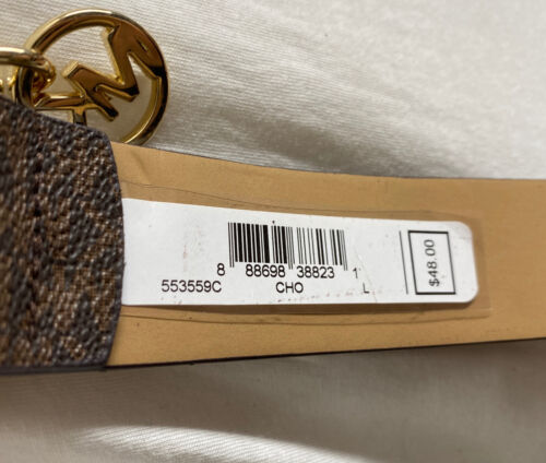 MICHAEL KORS BELT CHOCOLATE MK LOGO WITH MK CHARM GOLD BUCKLE GO! MK!!!