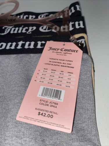 Juicy Couture Sz. L~Mul Seamless Shaping Thongs Panties 3-Pk.~ Multicolor~JC7166