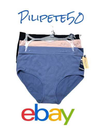 NÁUTICA ~ Women's High Waist NT5387 Underwear Panties Blend Material 3-Pair ~1X