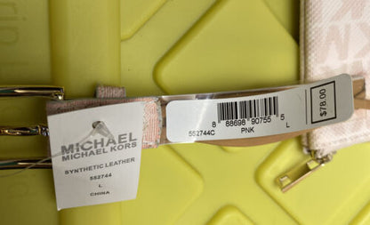 Michael Kors Fanny Pack Zipper Close Pink  on white Gold Hardware Large Nice!!!
